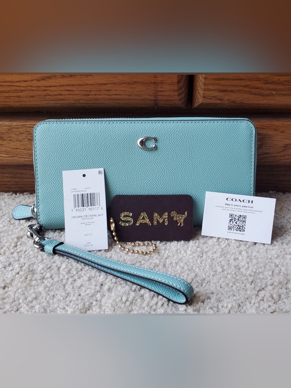 Coach Continental Wallet Faded Blue NWT